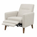 Poltrona reclinabile in tessuto beige con poggiapiedi