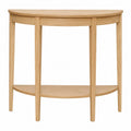 Consolle semicircolare in legno di rovere con ripiano
