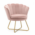 Poltrona in velluto rosa con gambe in metallo dorato