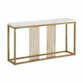 Consolle rettangolare in marmo e metallo dorato 120x30x80 cm
