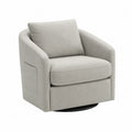 Poltrona girevole in tessuto grigio chiaro con base in metallo